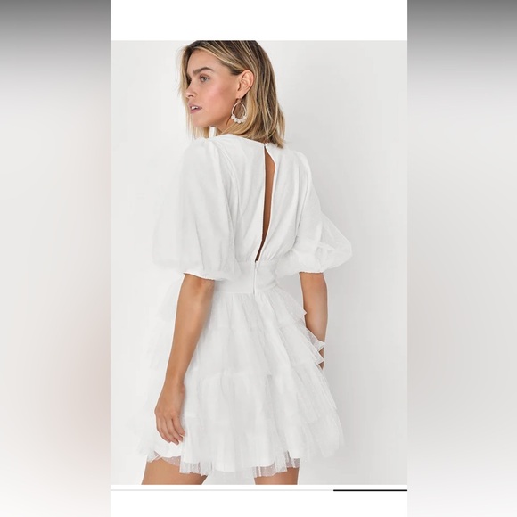 Lulu’s White Tulle Swiss Dot Dress - Picture 3 of 4